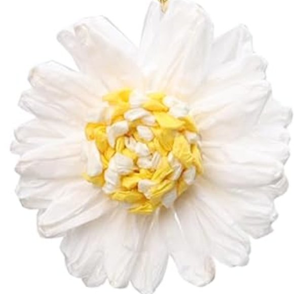 Pink Raffia Flowers Wire Statement Earrings Big Boho Wicker Vacation Flowers New - Picture 5 of 5